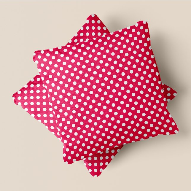 Pink & White Chic Polka Punkte Kissen (Pink & White Chic Polka Dots Throw Pillow)