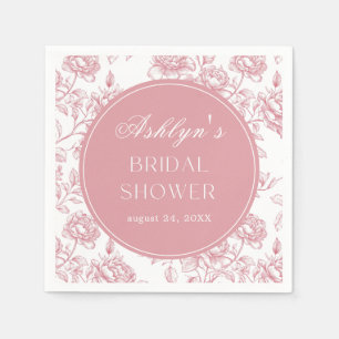 Pink White Chinoiserie Brautparty Papeto Napoleon Serviette
