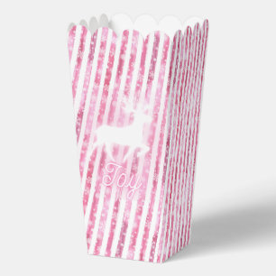 Pink & White Christmas Joy Reindeer Geschenkschachtel