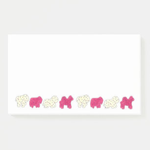 Pink White Circus Zoo Tierkekse Cracker Post-it Klebezettel