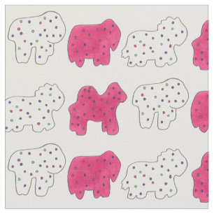 Pink White Circus Zoo Tierkekse Cracker Stoff