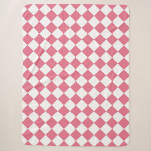 Pink White Diamond Schachbrett Muster Sherpadecke