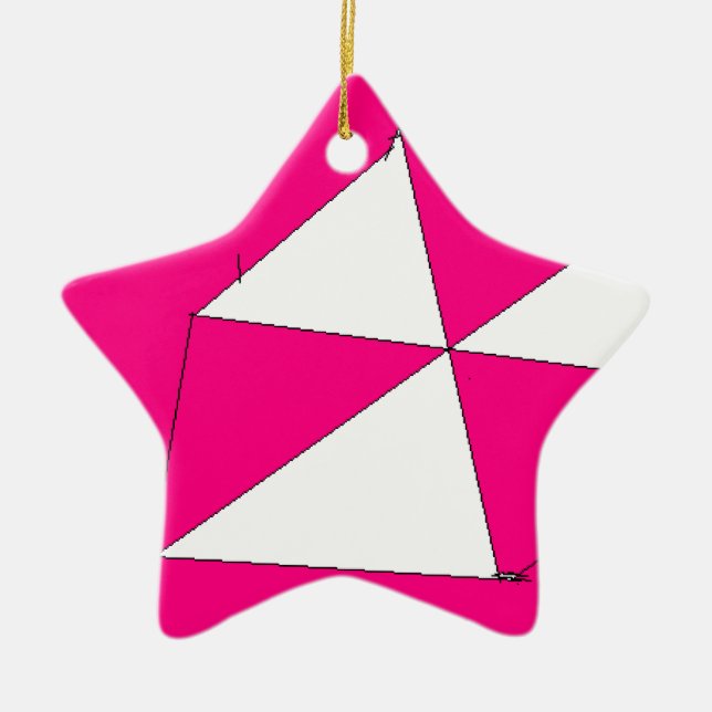 Pink White Digital Painting, Kinderkunst Keramik Ornament (Vorne)