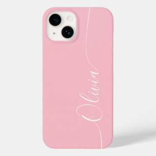 Pink White Elegance Calligraphy Script Name Case-Mate iPhone 14 Hülle