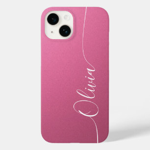 Pink White Elegance Calligraphy Script Name Case-Mate iPhone 14 Hülle