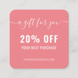 Pink White Elegante QR Code Loyalty Business Promo Rabattkarte