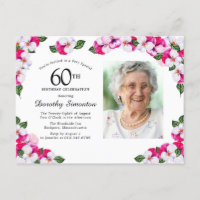 Pink White Floral 60. Geburtstag