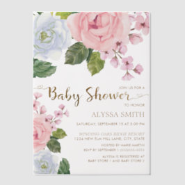 Pink White Floral Greenery Baby Girl