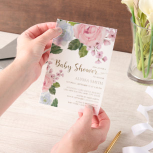 Pink White Floral Greenery Baby Girl