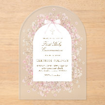 pink white flowers First Holy Communion