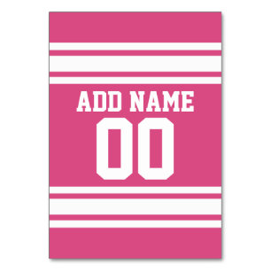 Pink White Football Jersey Individuelle Name Tischnummer