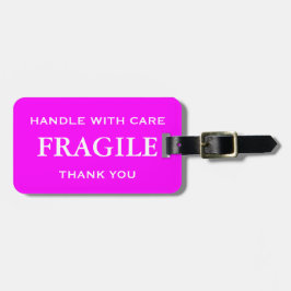 Pink White Fragile Handle mit Vorsicht Vielen Dank Gepäckanhänger