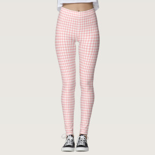 Pink White Gingham Karo Leggings