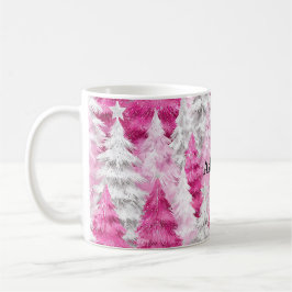 Pink White Glam Weihnachtsbaumen Kaffeetasse