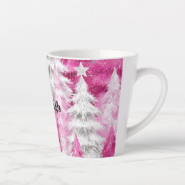 Pink White Glam Weihnachtsbaumen Milchtasse