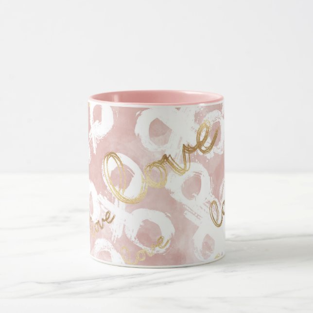 Pink White Gold Liebe XO Tasse (Zentrum)