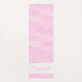 Pink White Gold Marble Calming Mindfulness Name Yogamatte