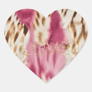 Pink White Gold Südwest Cowgirl Glitzer Liebe Herz-Aufkleber