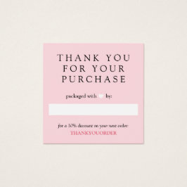 Pink White Heart Thank You For Order