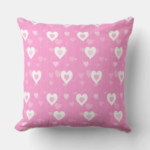 Pink & White Hearts Muster Kissen Kissen Kissen