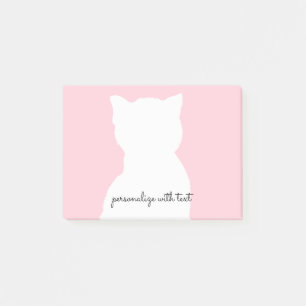 Pink White Kitty Post-it Klebezettel