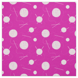 Pink White Knitting Lover's Gemustert Stoff