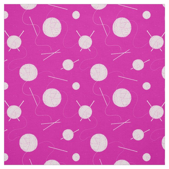 Pink White Knitting Lover's Gemustert Stoff (Muster)