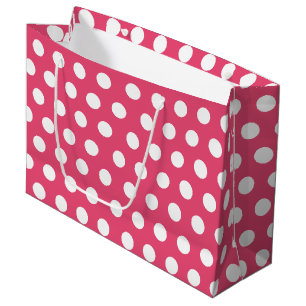 Pink & White Large Medium Polka Dot Party Große Geschenktüte