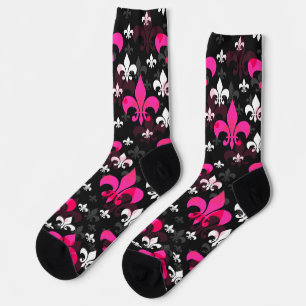 Pink White Lilie Socken