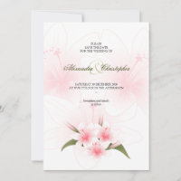 Pink & White Lilies Hochzeit speichern das Datum A