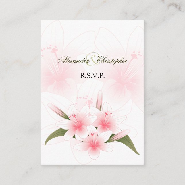 Pink & White Lilies UAWG Minicard Begleitkarte (Vorderseite)