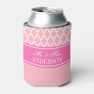 Pink White marokcan #4 Hot Pink Name Wedding Dosenkühler