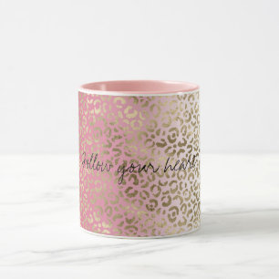 Pink White Ombre Leopard Print        Tasse