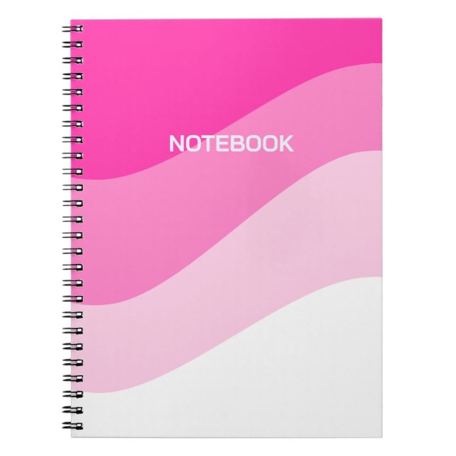 Pink White Ombre Wave Muster Notizblock (Vorderseite)