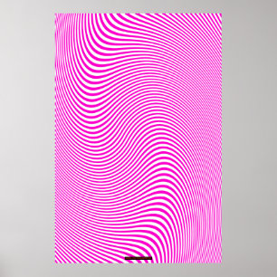 Pink & White Op Optische Illusion Wand Poster
