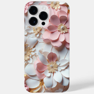PINK & WHITE PAPIER 3-D SEHEN BLUME Case-Mate iPhone 14 PRO MAX HÜLLE