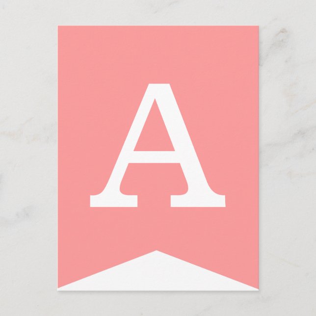 Pink & White Party Flag DIY Bunting Banner Postkarte (Vorderseite)