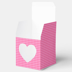 Pink-White-Pastel Gingham-GASTGESCHENK BOX, hrt Geschenkschachtel