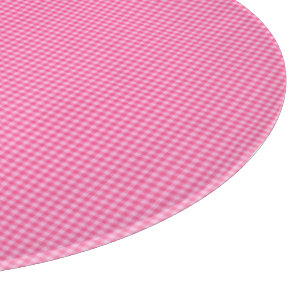 Pink-White Pastel Gingham-ROUND CUTTING BOARD Schneidebrett