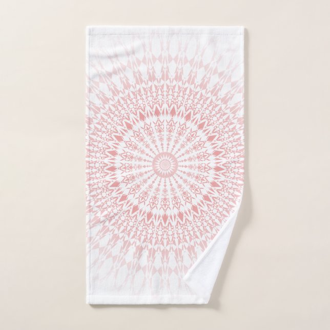 Pink White Pastel Mandala Handtuch (Handtuch)