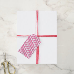 Pink White Pet Welpe Hund Pfosten Druckmuster Geschenkanhänger