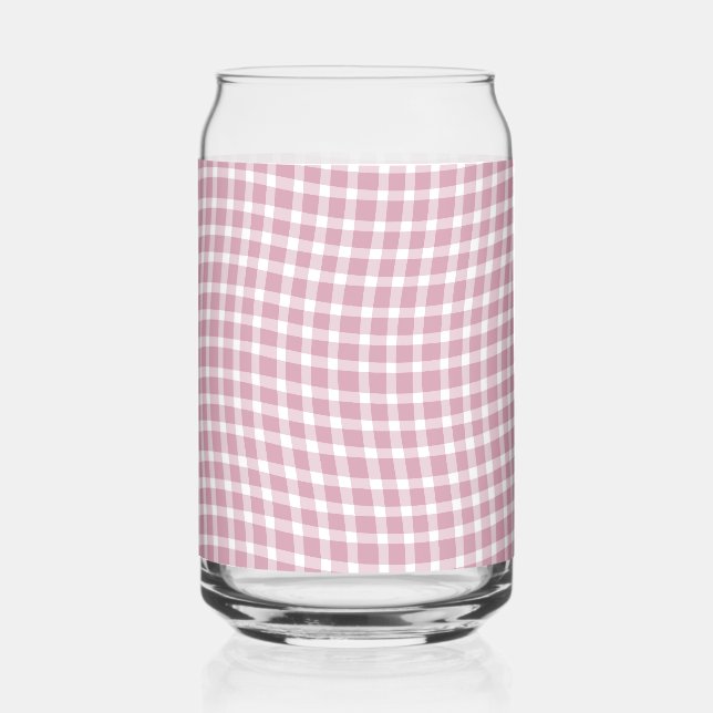 Pink White Plaid Checker Seamless Pattern Dosenglas (Vorderseite)