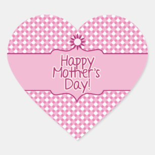 Pink white Polka dot Blume Mothers Day Aufkleber