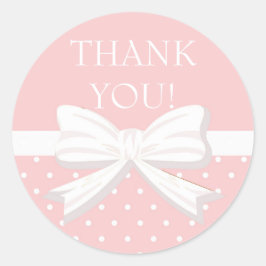 Pink White Polka Dot Little Girl Danke Runder Aufkleber