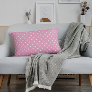 Pink & White Polka Dot Muster Kissenbezug