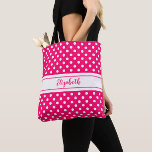 Pink White Polka Dot Muster Name