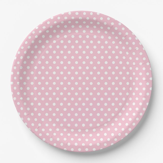 Pink White Polka Dot Paper Teller (Vorderseite)