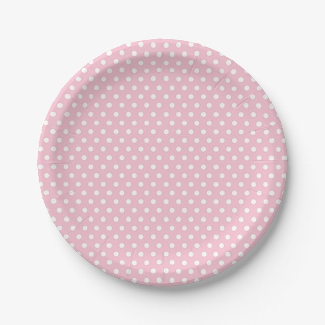 Pink White Polka Dot Paper Teller (Vorderseite)