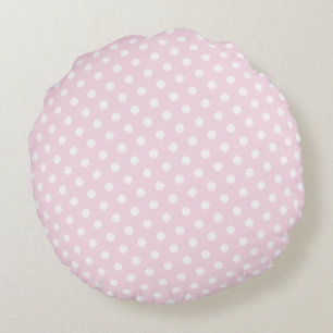 Pink & White Polka Dot Rundkissen Rundes Kissen