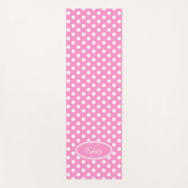 Pink white polka dot yogmat yogamatte